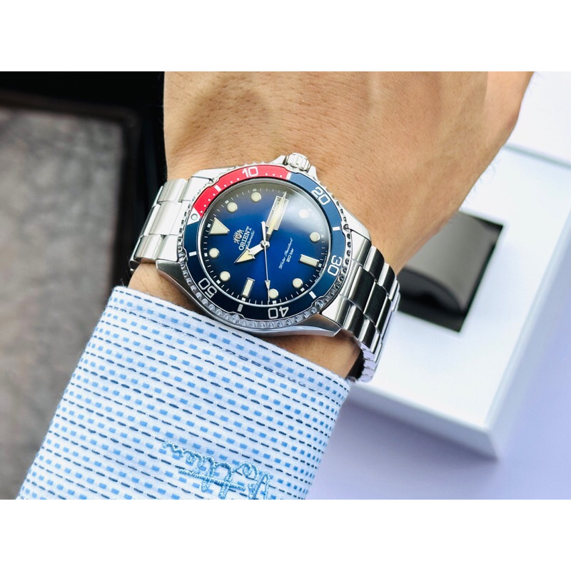 Đồng hồ nam dây thép Orient Mako 4 Pepsi Kamasu RA AA0812L19B