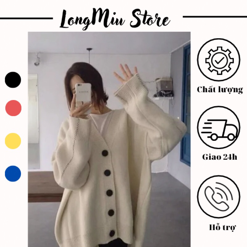 Áo khoác len cardigan form rộng áo len nữ dáng rộng chùm mông chất len dày dặn mền mịn không xù lông (Có ảnh thật)