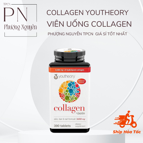 [GIÁ SỈ] Collagen Youtheory Viên uống bổ xung collagen Mỹ Youtheory - 390 VIÊN - Phượng Nguyễn TPCN