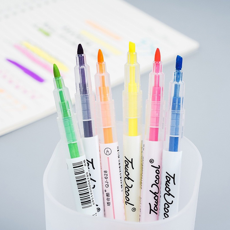 Bút highlight đánh dấu nhớ dòng dạ quang nhiều màu tiện dụng học sinh văn phòng nhanh khô chất lượng cao HAPPI