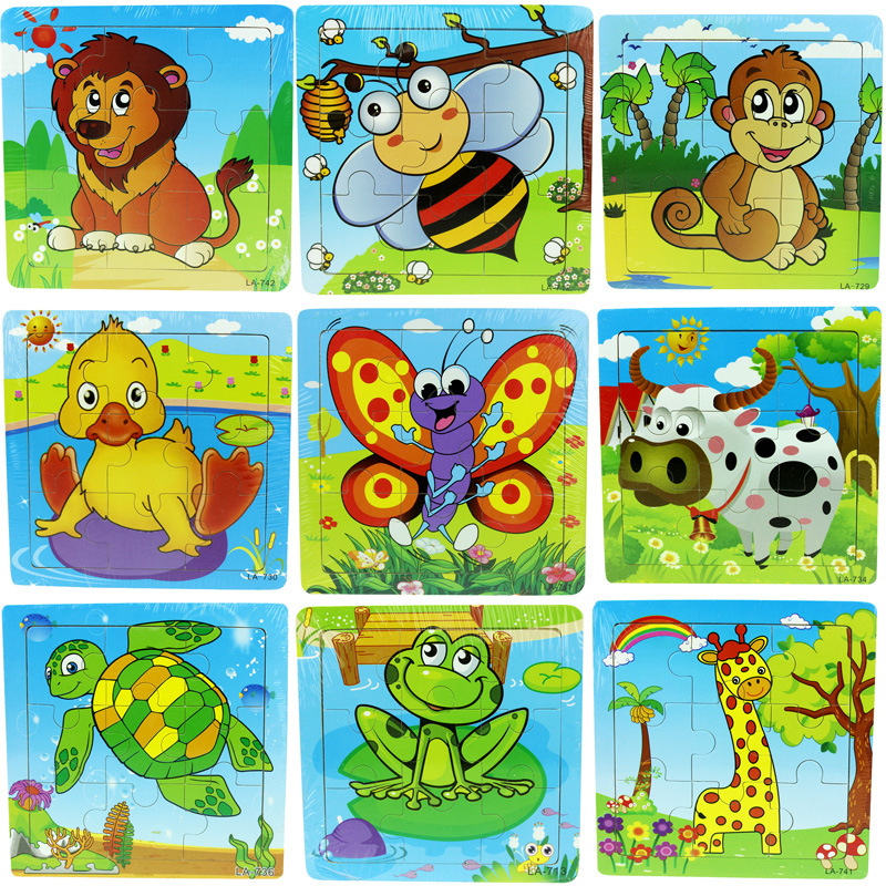 Tranh ghép hình cho bé bẵng gỗ 9 miếng - đồ chơi thông minh phát triển tư duy trẻ em XH99
