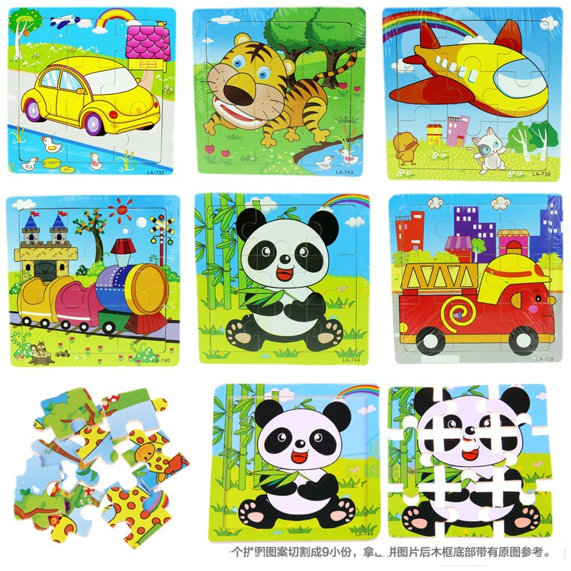 Tranh ghép hình cho bé bẵng gỗ 9 miếng - đồ chơi thông minh phát triển tư duy trẻ em XH99