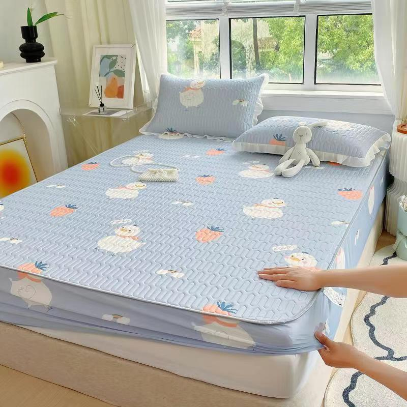 Chiếu điều hòa cao su non mẫu mới thiết kế gối viền bèo bo chun đệm cao đến 32cm, chiếu cao su non bọc đệm nhập khẩu