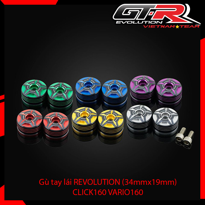 Gù tay lái REVOLUTION (34mmx19mm) GIORNO CLICK160 VARIO160 Airblade160 và nhiều dòng xe khác