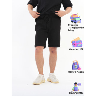 Quần short kaki pants unisex màu đen kem trơn ống suôn đùi Hàn Quốc 2020