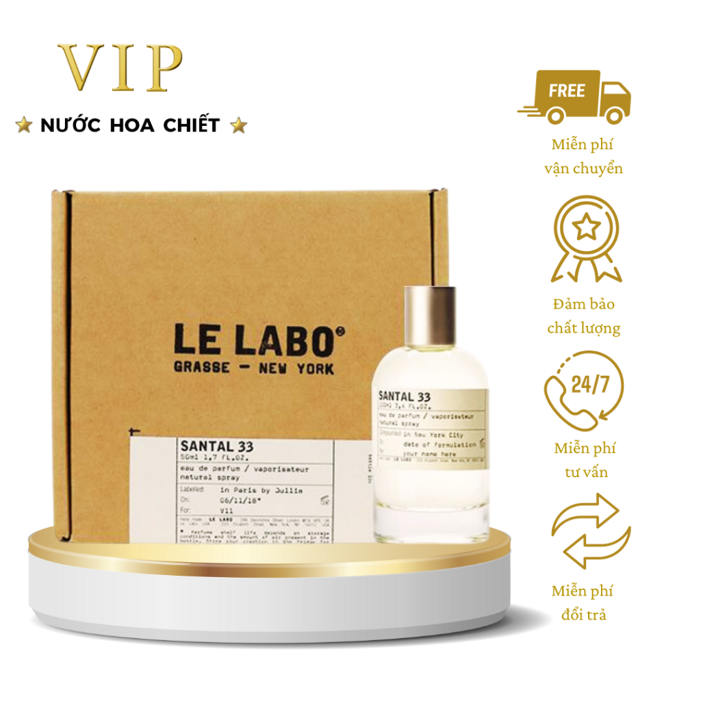 Nước hoa hương gỗ ʟᴇ ʟᴀʙᴏ Santal 33 Hương thơm xưởng gỗ chiết 10ml - VIP