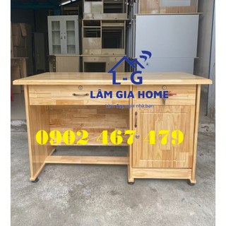 Bàn làm việc gỗ thông tự nhiên cao cấp màu vàng sang trọng 1mx75x50