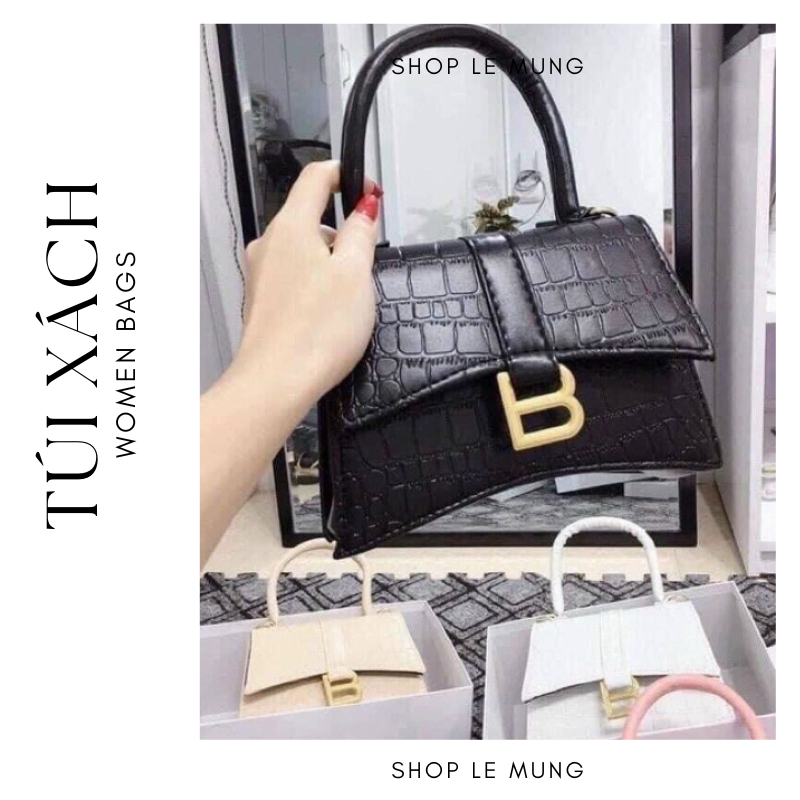 Túi Ví Nữ Thời Trang Dập Ô Khóa Chữ B Sang Trọng Size 20cm