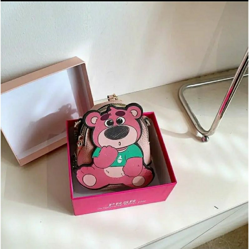 Túi mini gấu lotso kiêm móc khóa.