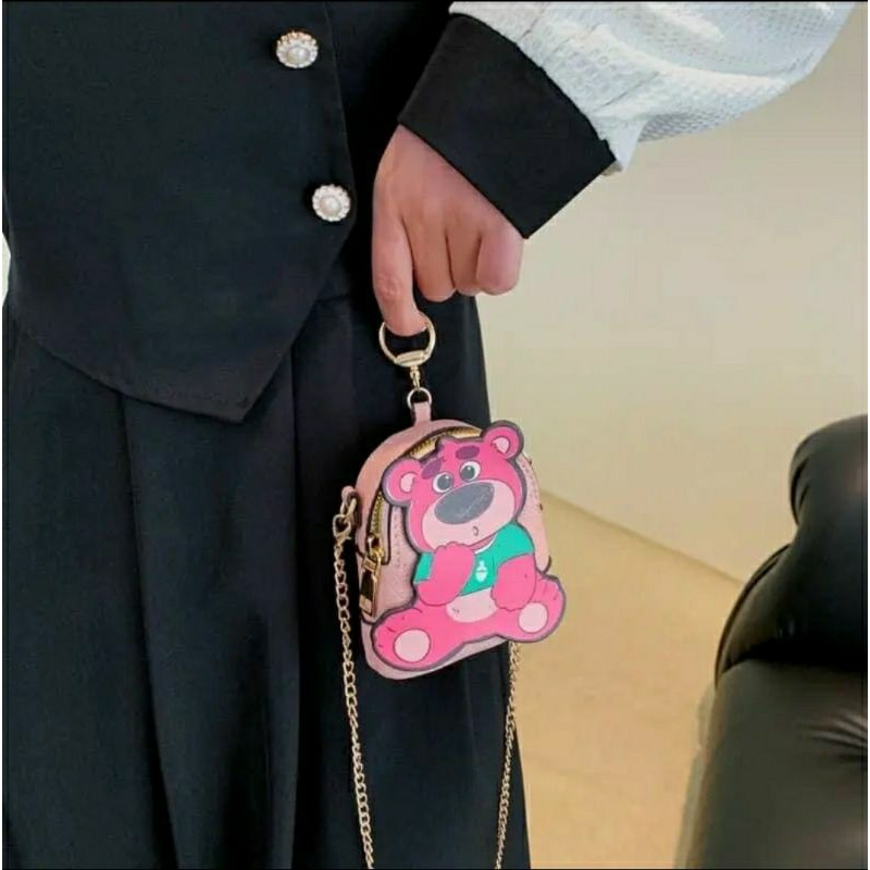Túi mini gấu lotso kiêm móc khóa.