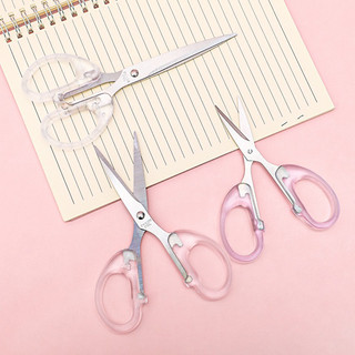 Kéo cắt giấy cán cầm trong suốt kiểu dáng xinh xắn tiện dụng