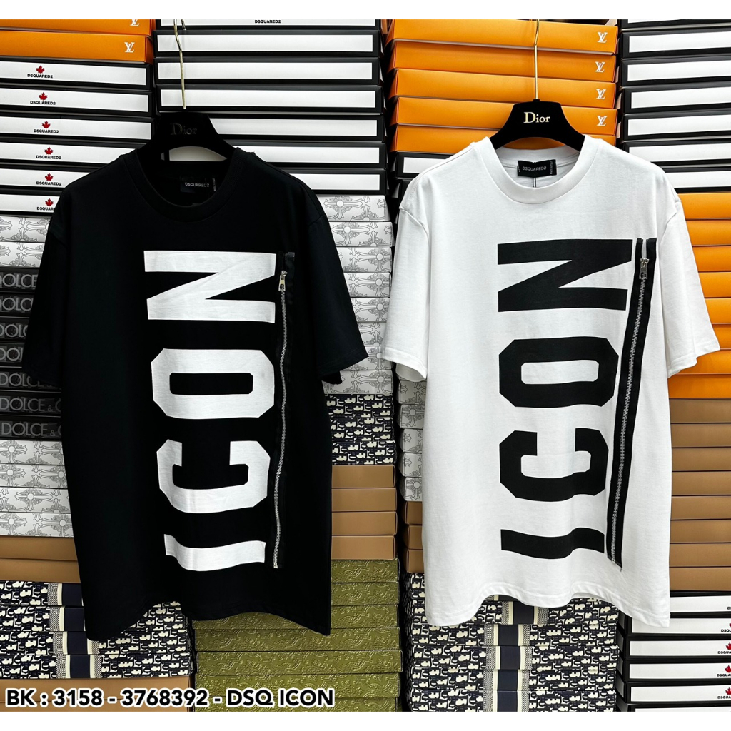 Áo Phông Nam Chữ ICoN Khoá Dọc Dài Chất Cotton Co Dãn- Thời Trang Nam Cao Cấp