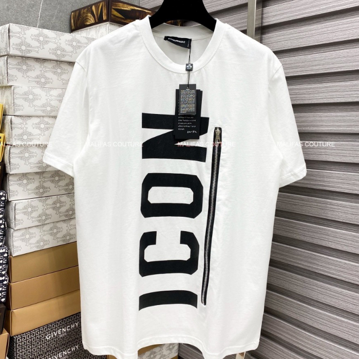 Áo Phông Nam Chữ ICoN Khoá Dọc Dài Chất Cotton Co Dãn- Thời Trang Nam Cao Cấp