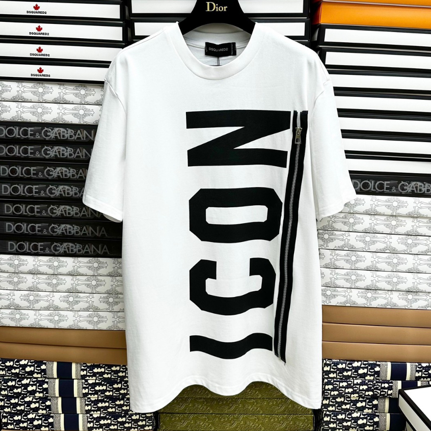 Áo Phông Nam Chữ ICoN Khoá Dọc Dài Chất Cotton Co Dãn- Thời Trang Nam Cao Cấp