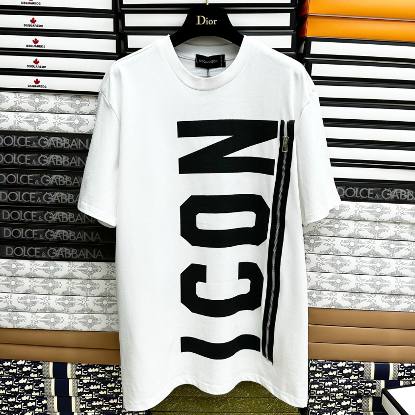 Áo Phông Nam Chữ ICoN Khoá Dọc Dài Chất Cotton Co Dãn- Thời Trang Nam Cao Cấp