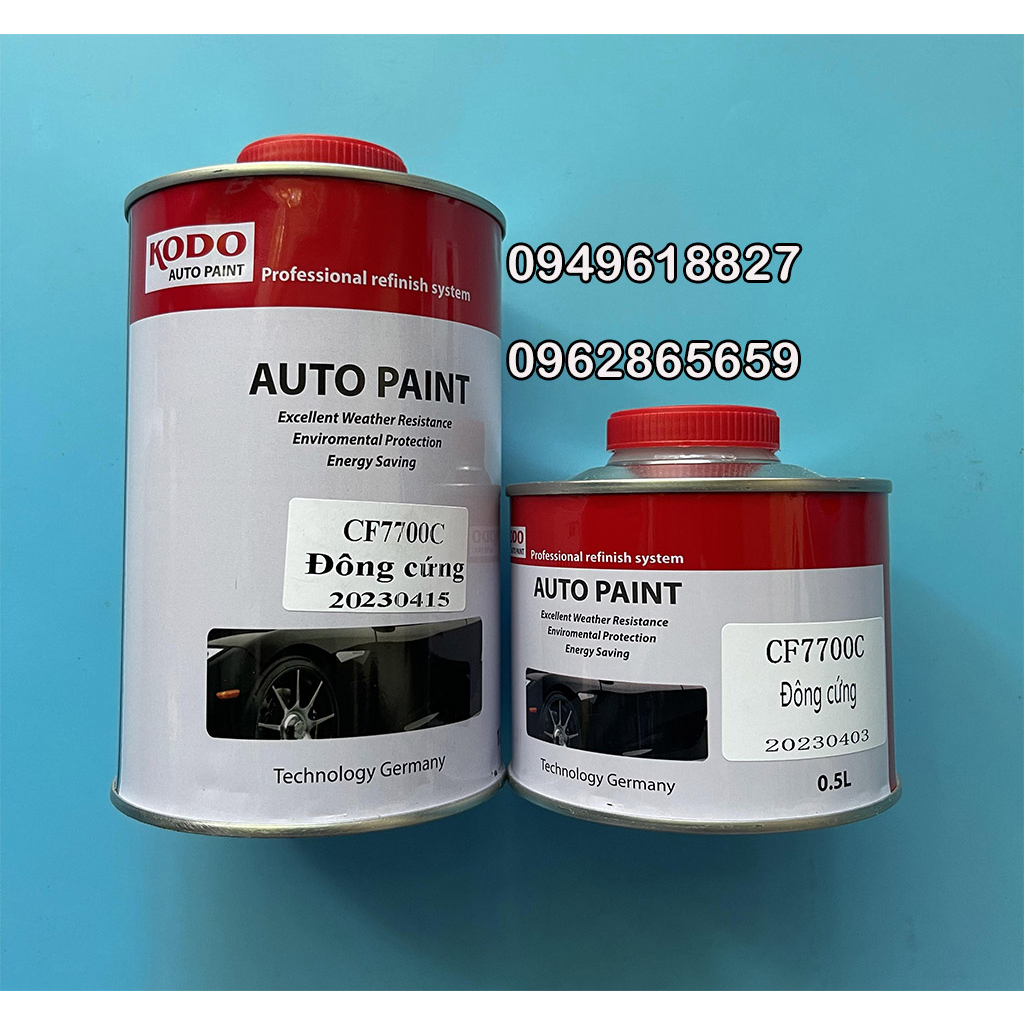 Chất đông cứng (đóng rắn) CF7700 Kodo sơn oto xe máy lon 1L và 0.5L