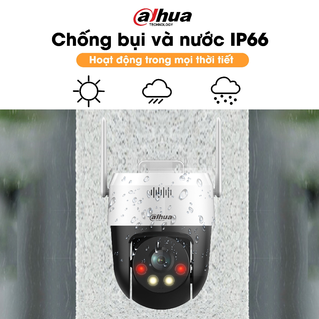 Camera wifi PTZ mini quay quét ngoài trời DAHUA  SD2A200HB-2.0MP/5.0MP Full HD,báo động còi hú, có màu ban đêm