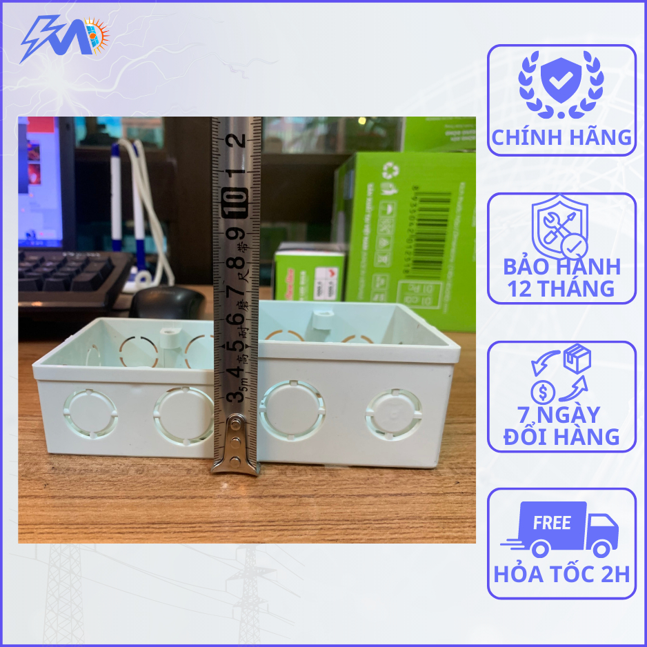 Đế Âm Vuông Sino - Đế Âm Tường Nhựa Chống Cháy