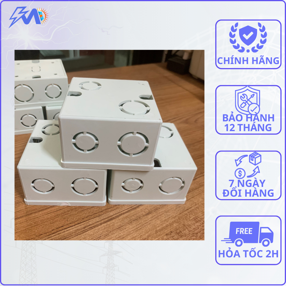 Đế Âm Vuông Sino - Đế Âm Tường Nhựa Chống Cháy