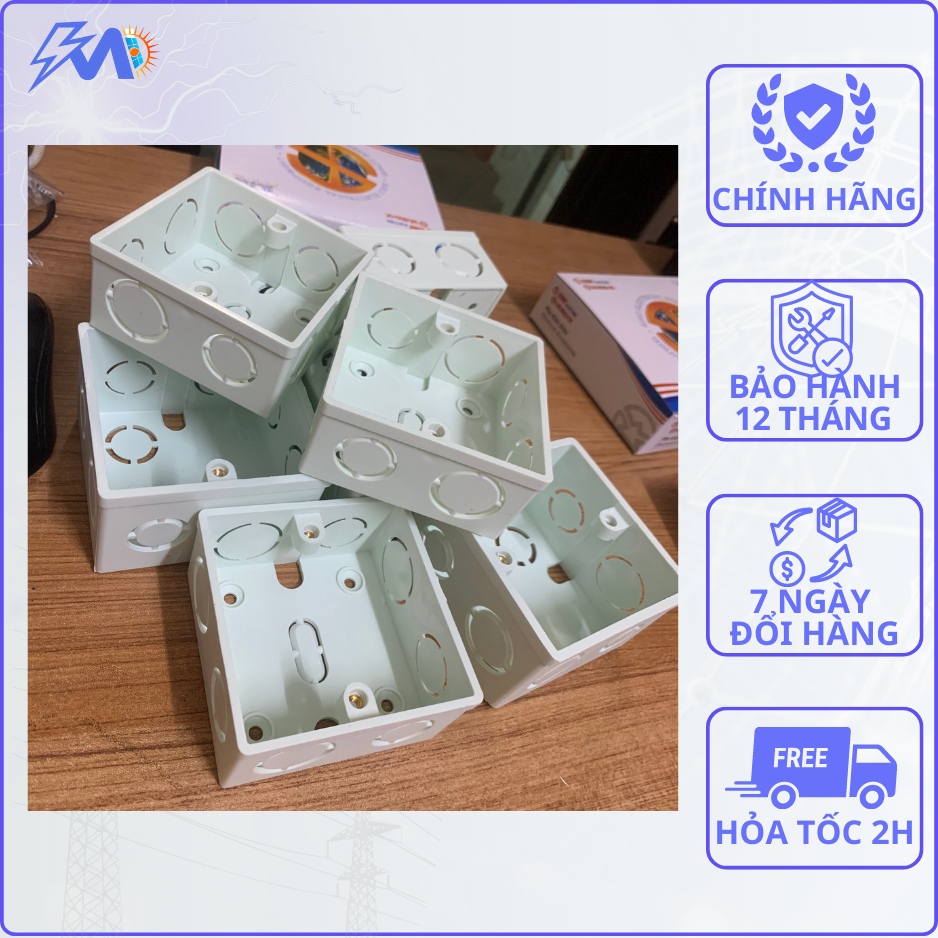 Đế Âm Vuông Sino - Đế Âm Tường Nhựa Chống Cháy