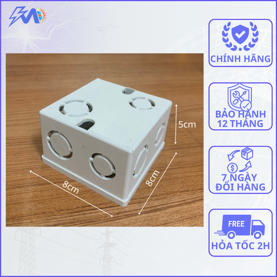 Đế Âm Vuông Sino - Đế Âm Tường Nhựa Chống Cháy