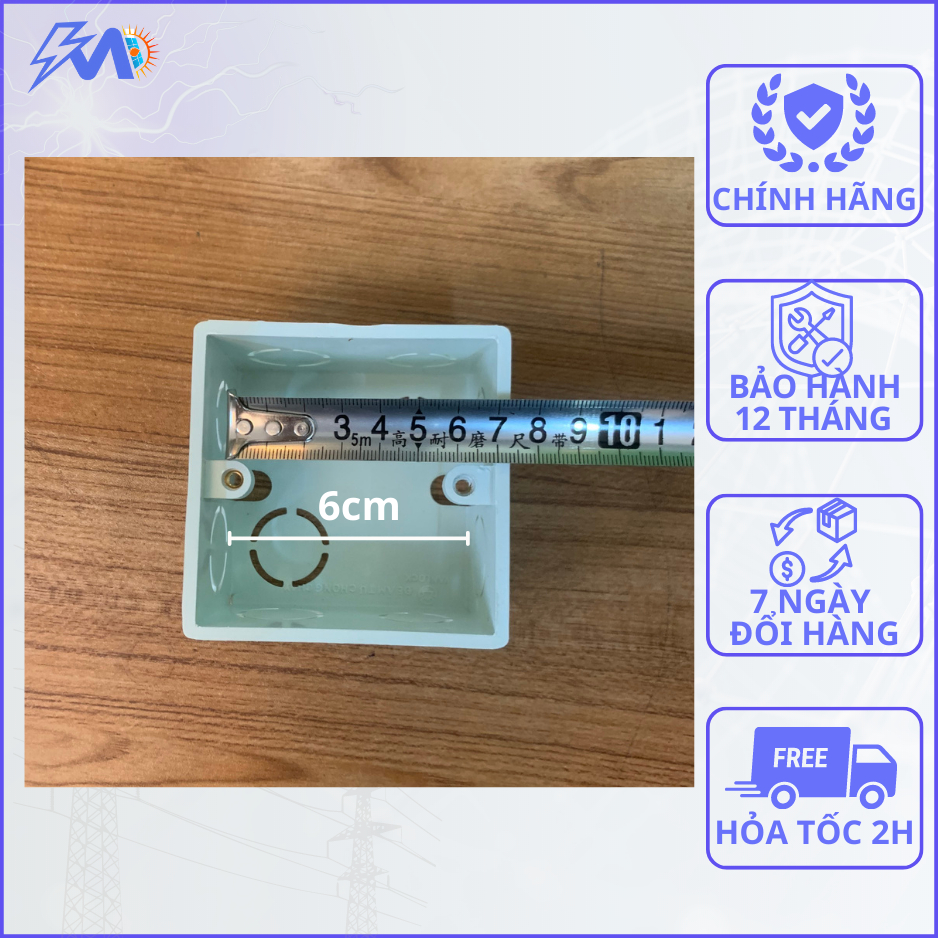 Đế Âm Vuông Sino - Đế Âm Tường Nhựa Chống Cháy