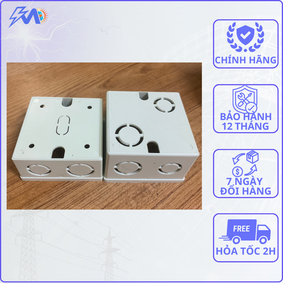 Đế Âm Vuông Sino - Đế Âm Tường Nhựa Chống Cháy