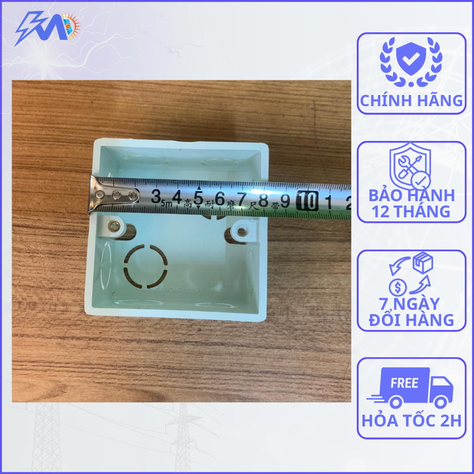 Đế Âm Vuông Sino - Đế Âm Tường Nhựa Chống Cháy