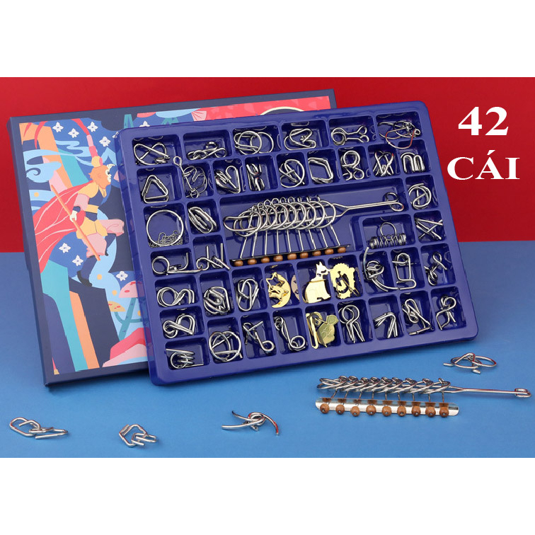 Bộ trò chơi tháo sắt Metal puzzle combo 42 cái