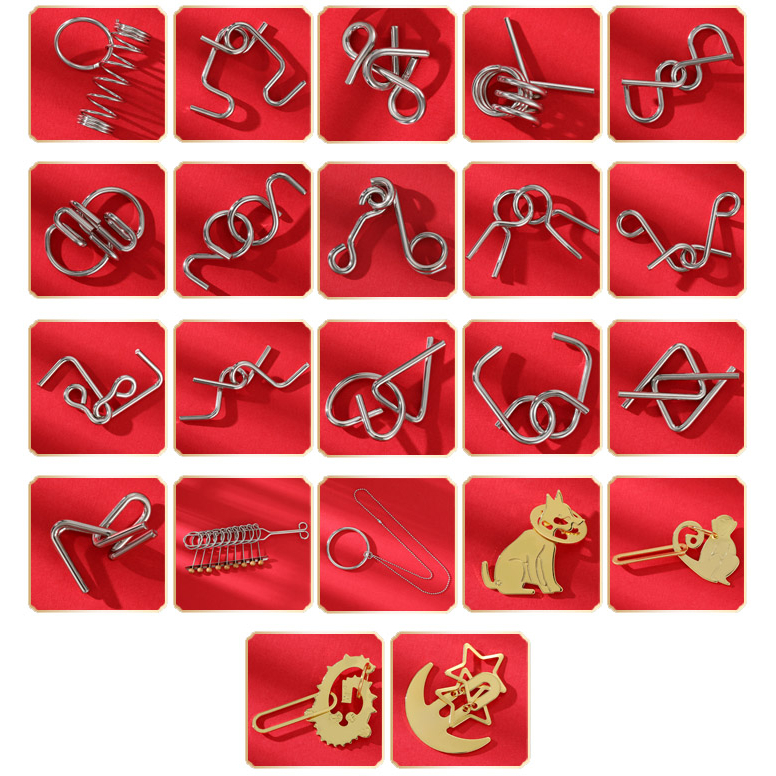 Bộ trò chơi tháo sắt Metal puzzle combo 42 cái