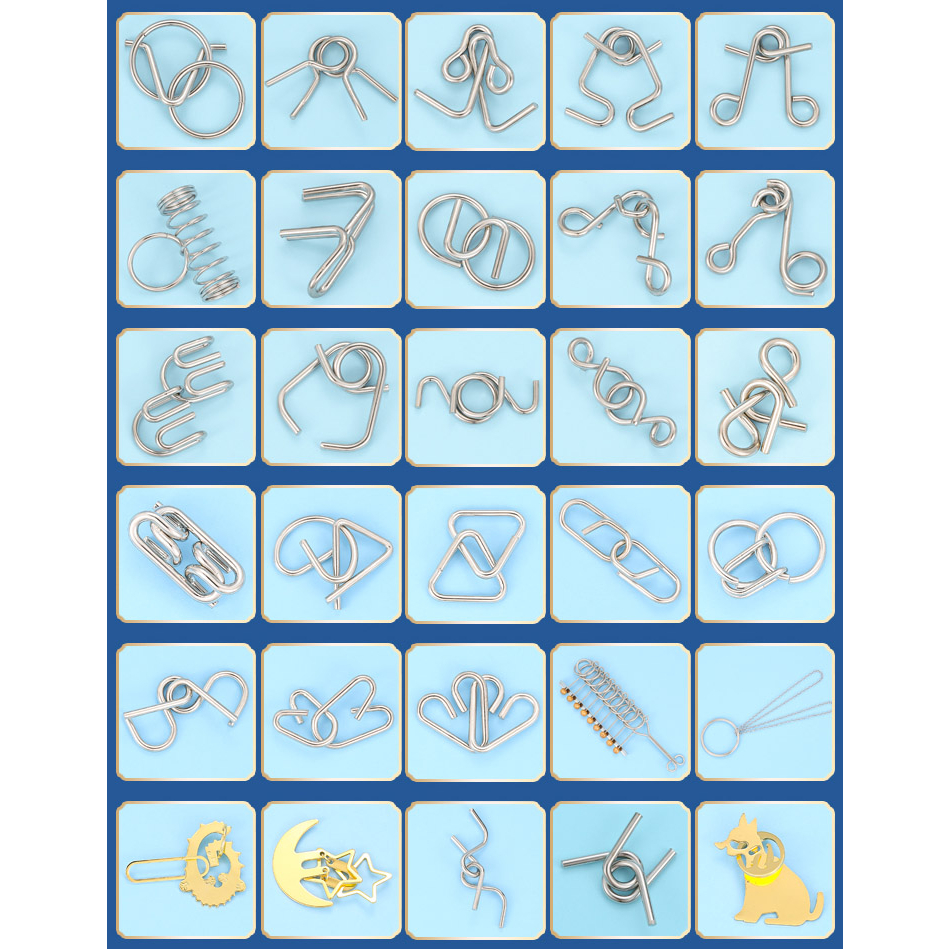 Đồ chơi tháo sắt trí tuệ Metal Puzzle combo 30 cái