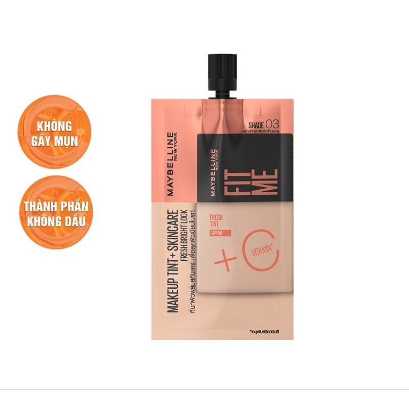Kem nền sáng da che phủ tự nhiên Maybelline Fit me Fresh Tint 5ml