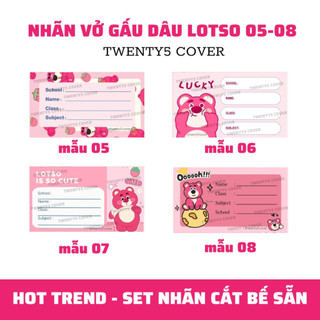 SET NHÃN VỞ GẤU DÂU LOTSO [ HOT TREND ]