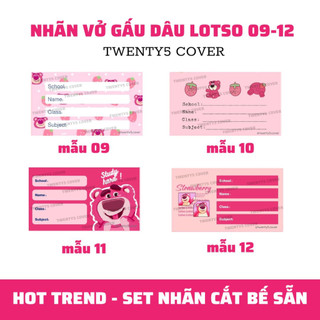SET NHÃN VỞ GẤU DÂU LOTSO [ HOT TREND ]