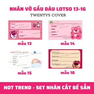 SET NHÃN VỞ GẤU DÂU LOTSO [ HOT TREND ]