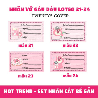 SET NHÃN VỞ GẤU DÂU LOTSO [ HOT TREND ]