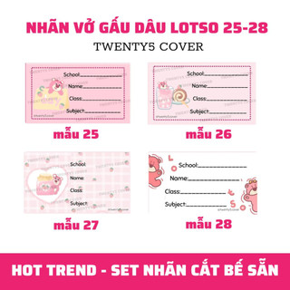 SET NHÃN VỞ GẤU DÂU LOTSO [ HOT TREND ]