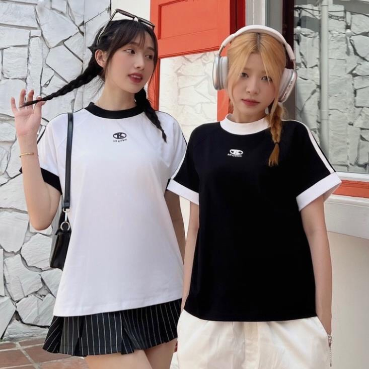 Áo thun, áo phông baby tee killsytem màu trắng logo viền K unisex dành cho nam nữ | BigBuy360 - bigbuy360.vn