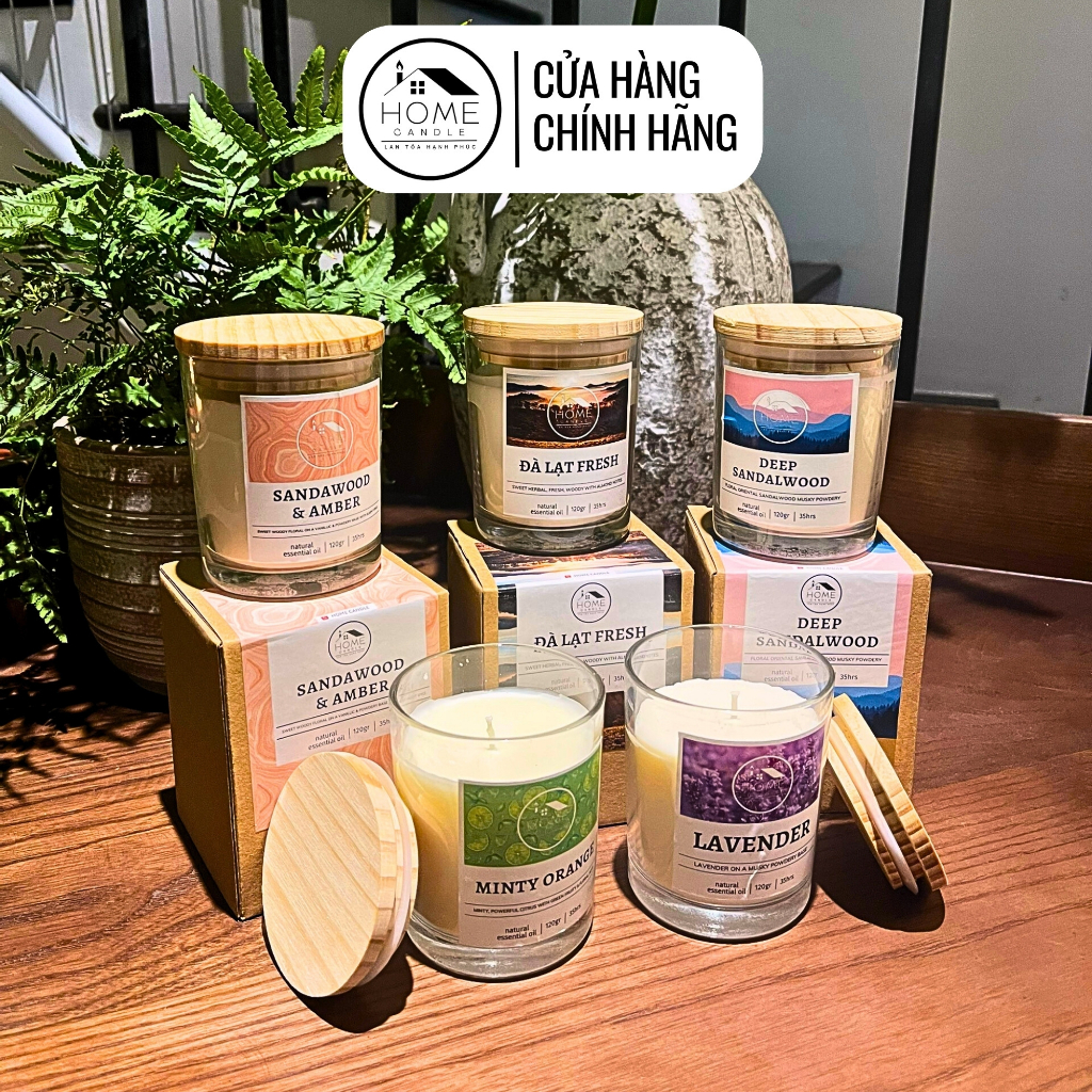 Nến Thơm Phòng Cao Cấp Tinh Dầu Thiên Nhiên An Toàn 14 Mùi HOME CANDLE 120gr