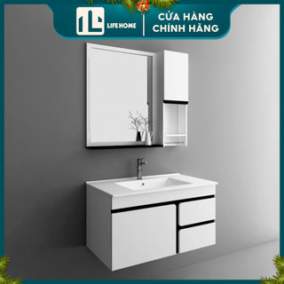 Combo Bộ Tủ Chậu Gương Lavabo rửa mặt chất liệu nhôm sứ mặt đá cao cấp sang trọng nhiều màu Life Home