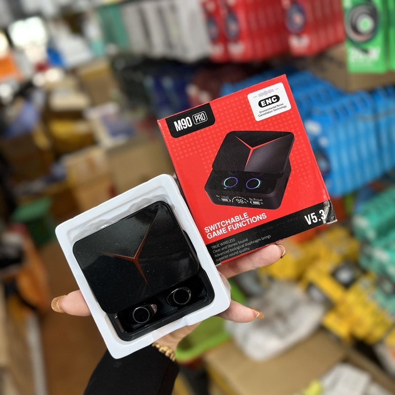 Tai Nghe M90 Pro, Tai Nghe Bluetooth Nhét Tai Tích Hợp Micro Âm Thanh Nổi HIFI Với Thanh Trượt Hiển Thị Màn Hình Led