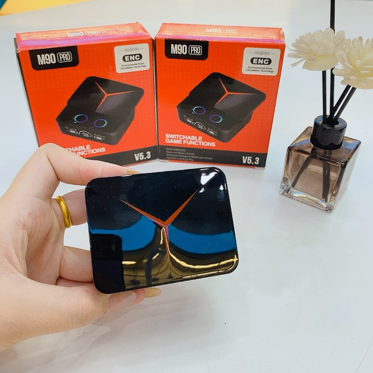Tai Nghe M90 Pro, Tai Nghe Bluetooth Nhét Tai Tích Hợp Micro Âm Thanh Nổi HIFI Với Thanh Trượt Hiển Thị Màn Hình Led