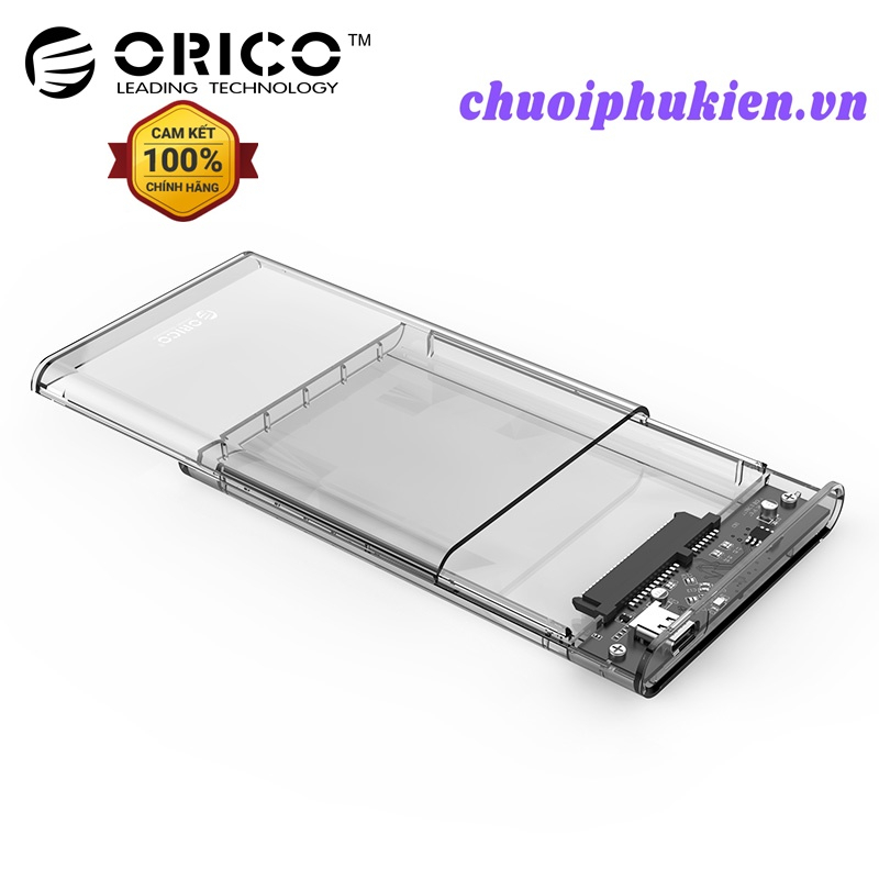 Hộp Đựng Ổ Cứng Di Động HDD Box 2.5 ORICO 2139C3-G2 USB3.1 Gen2 Type-C/2.5 Nhựa Trong Suốt - Hàng Chính Hãng