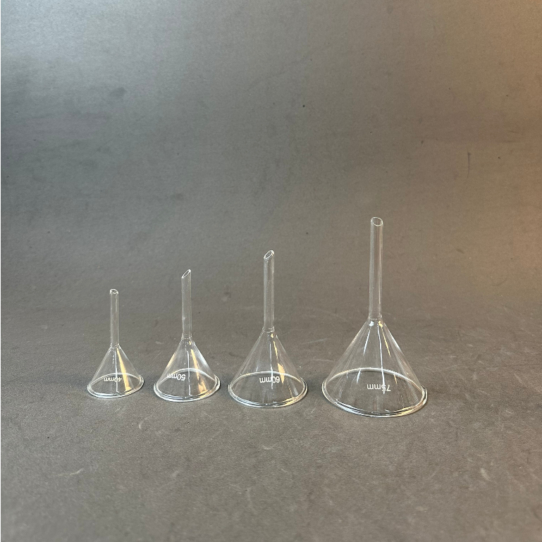 Phễu Thủy Tinh Chiết LAB HA NOI Rót Hóa Chất, Tinh Dầu, Nước Hoa, Mỹ Phẩm 40mm, 50mm, 60mm, 75mm, 90mm, 100mm