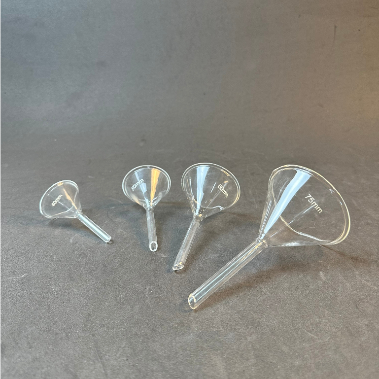 Phễu Thủy Tinh Chiết LAB HA NOI Rót Hóa Chất, Tinh Dầu, Nước Hoa, Mỹ Phẩm 40mm, 50mm, 60mm, 75mm, 90mm, 100mm