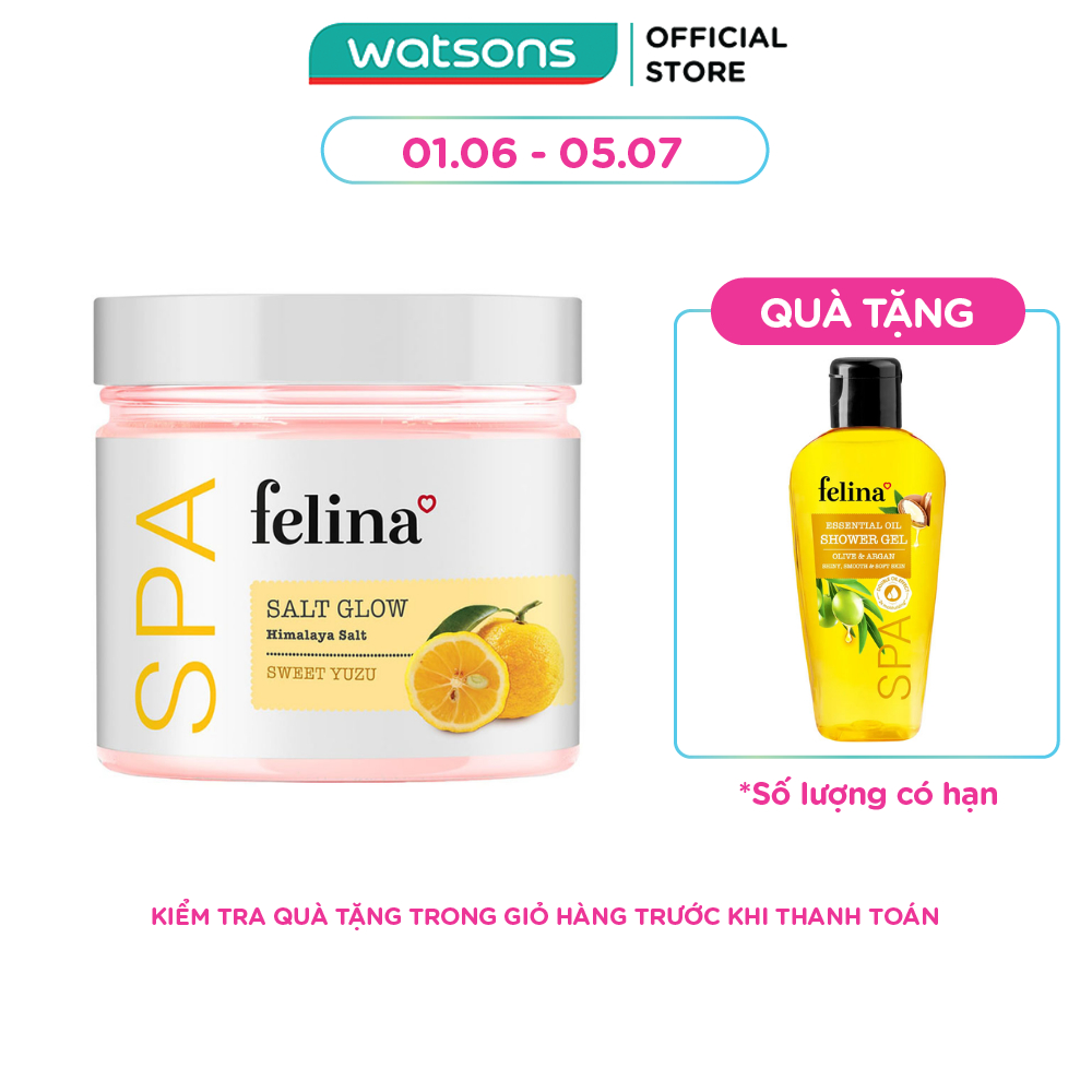 Muối Tắm Felina Salt Sweet Yuzu Tẩy Tế Bào Da Chiết Xuất Cam Yuzu 500g