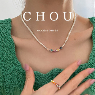 Dây chuyền, vòng cổ mặt cười, trái tim màu sắc | chou accessories |