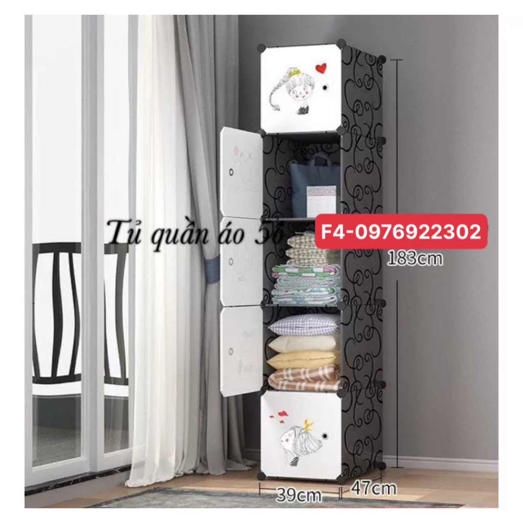KỆ TỦ NHỰA GHÉP 5 Ô ĐỰNG QUẦN ÁO, GẤU BÔNG, ĐỂ TRANG TRÍ. Tủ lắp cao 185cm rộng 37cm sâu 47cm