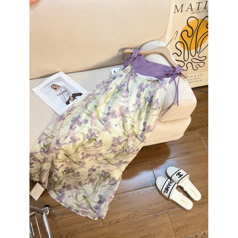 Váy maxi 2 dây hoa tím 23'September Clothes