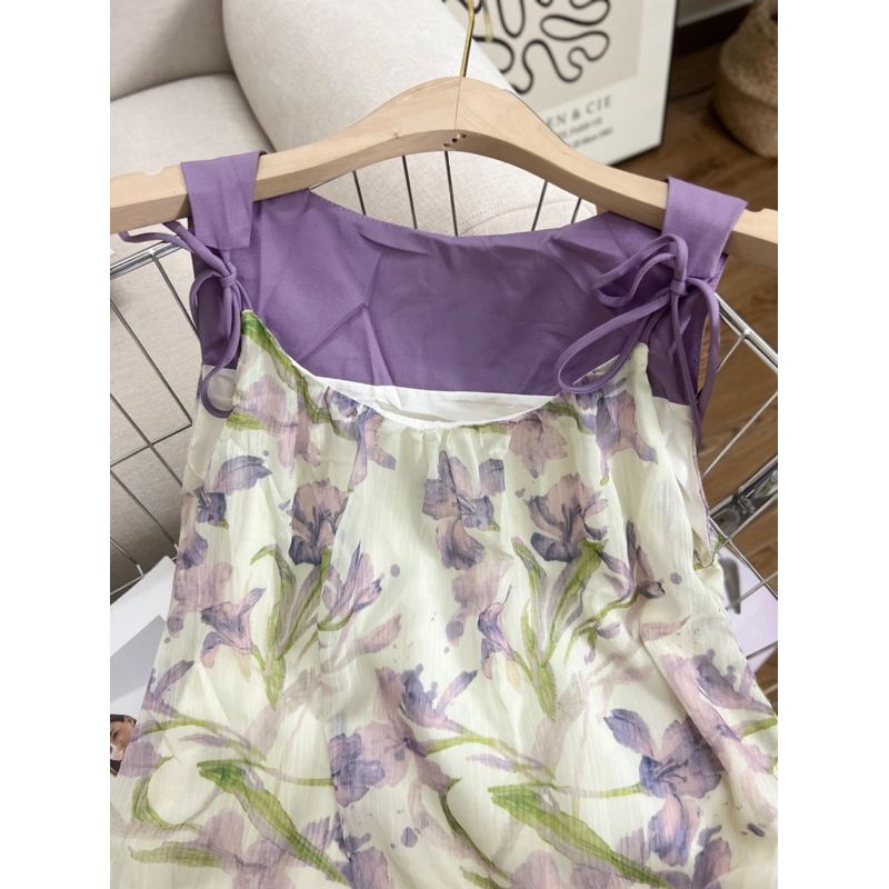 Váy maxi 2 dây hoa tím 23'September Clothes
